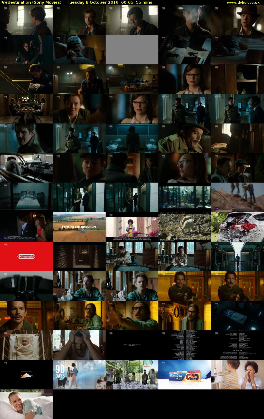 Predestination (Sony Movies) Tuesday 8 October 2019 00:05 - 01:00