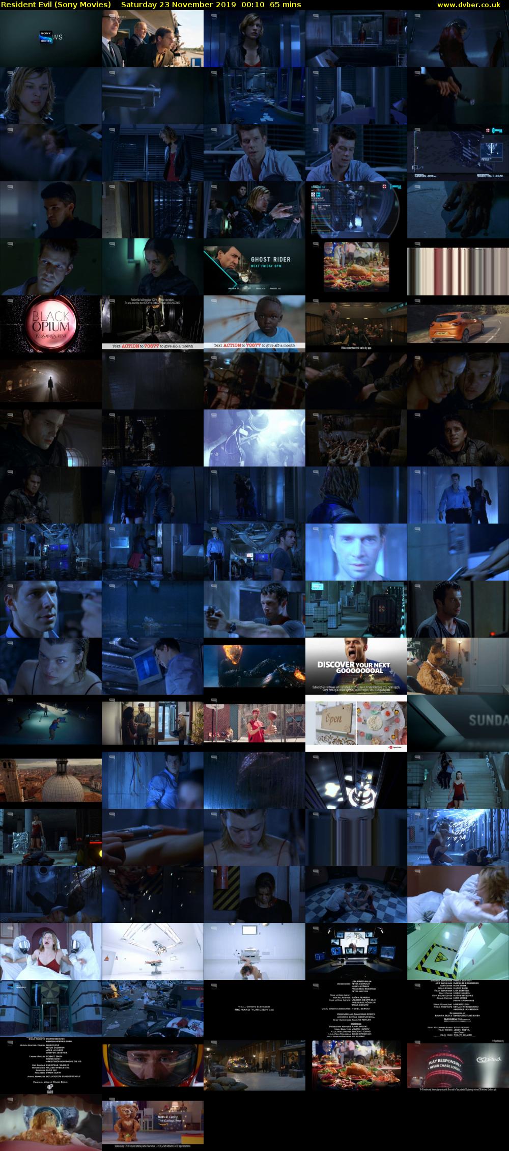 Resident Evil (Sony Movies) Saturday 23 November 2019 00:10 - 01:15