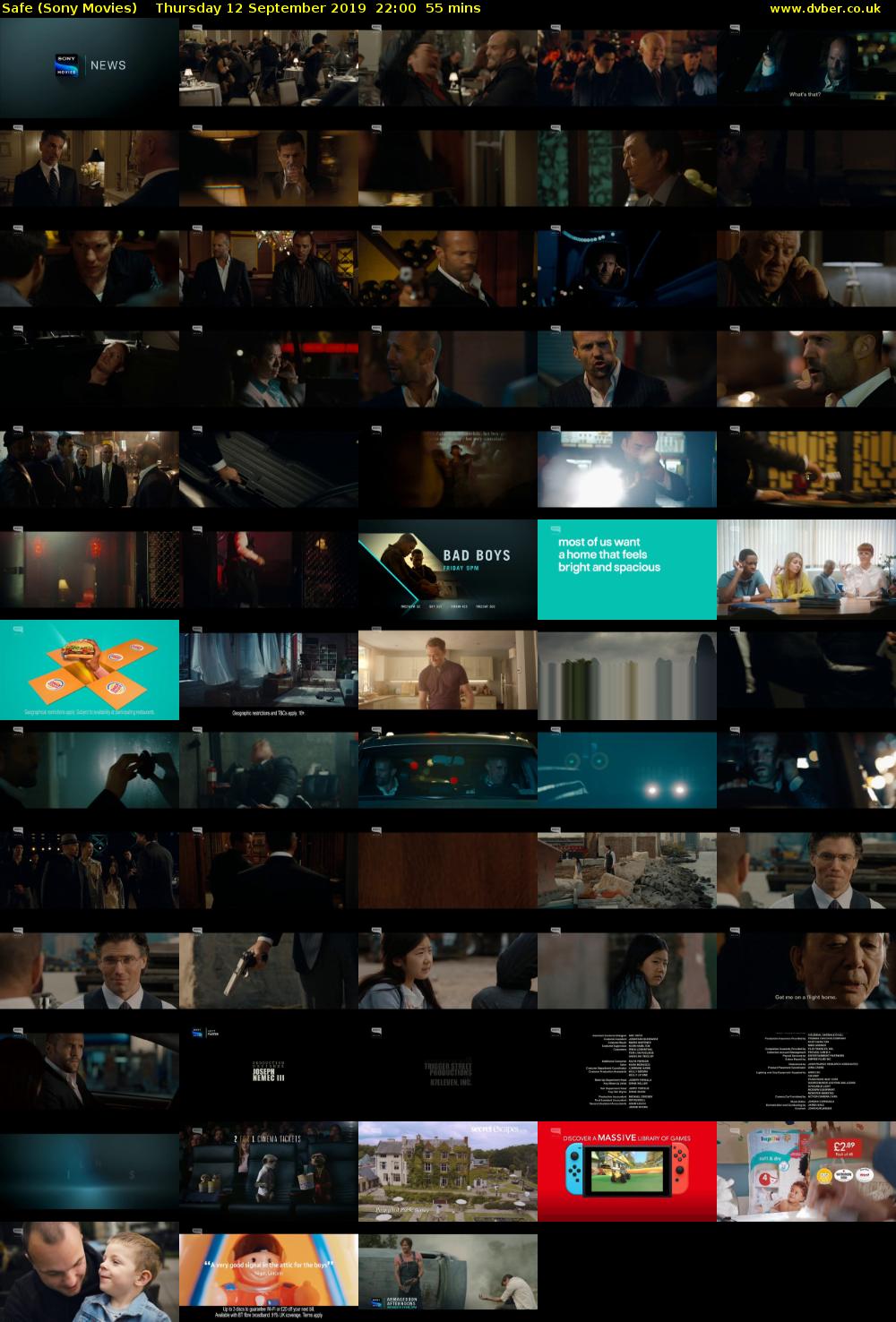 Safe (Sony Movies) Thursday 12 September 2019 22:00 - 22:55