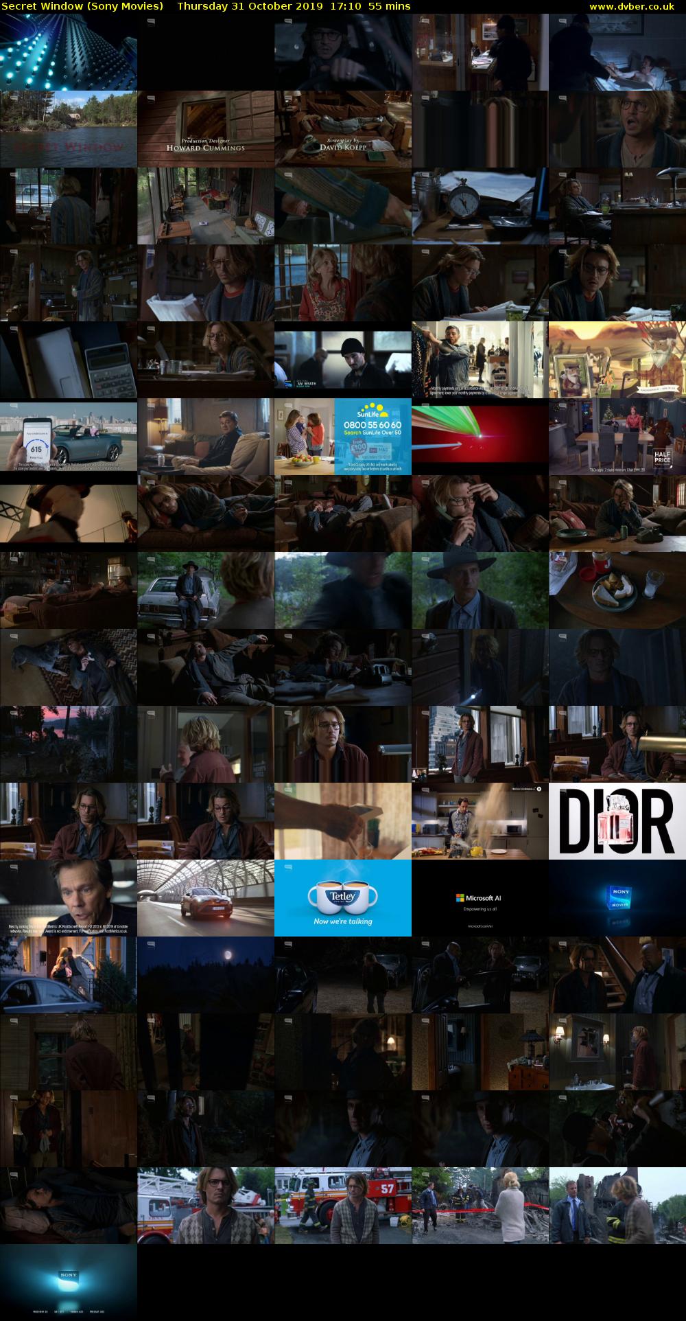 Secret Window (Sony Movies) Thursday 31 October 2019 17:10 - 18:05