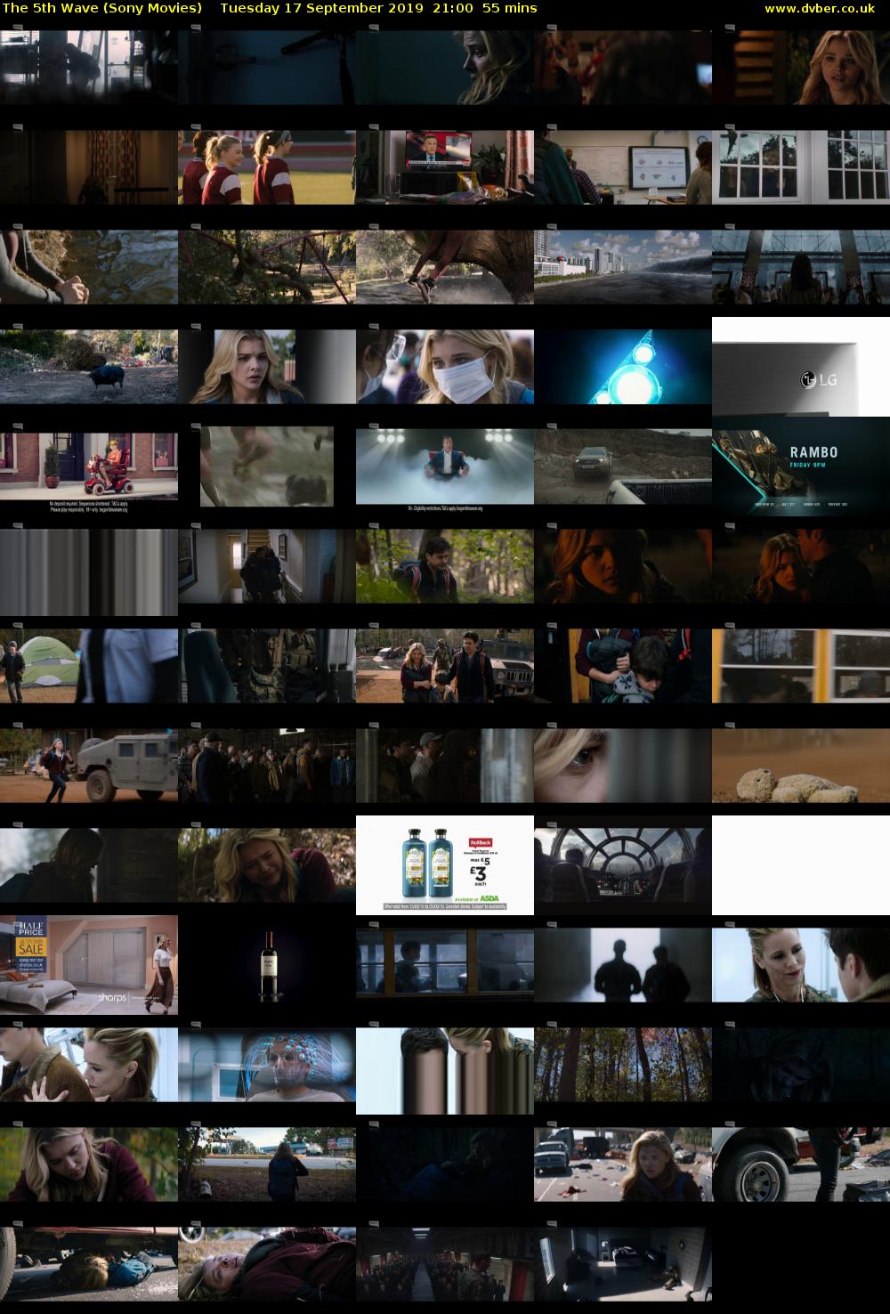 The 5th Wave (Sony Movies) Tuesday 17 September 2019 21:00 - 21:55