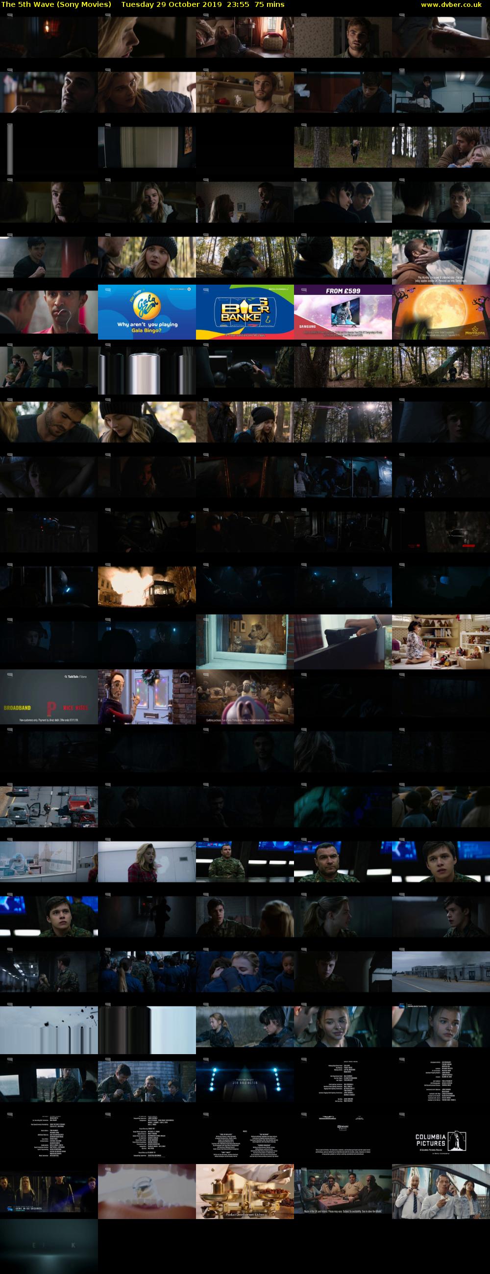 The 5th Wave (Sony Movies) Tuesday 29 October 2019 23:55 - 01:10
