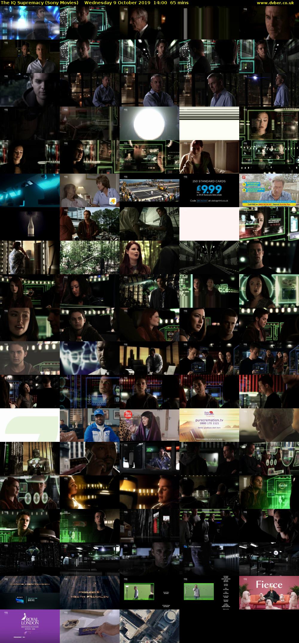 The IQ Supremacy (Sony Movies) Wednesday 9 October 2019 14:00 - 15:05