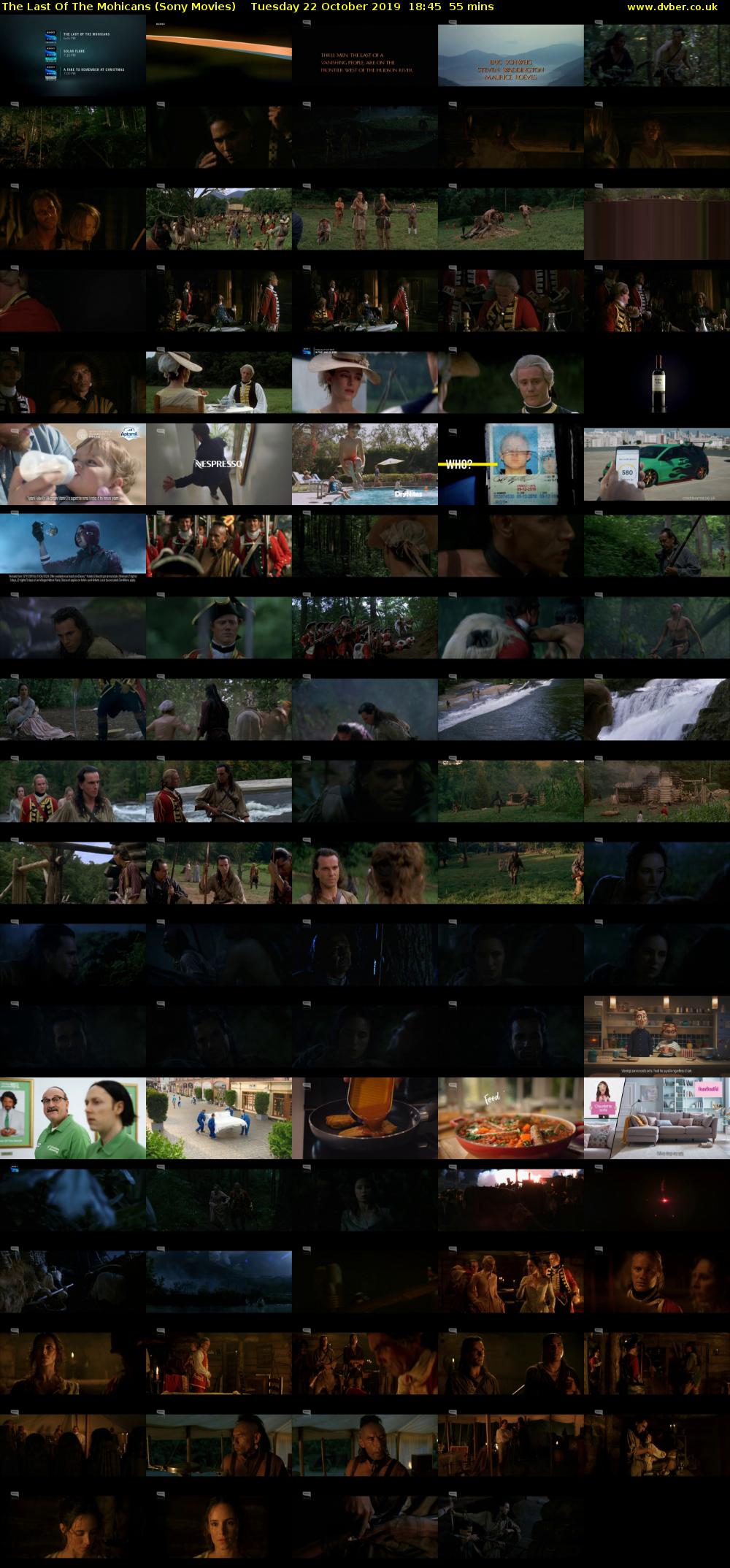 The Last Of The Mohicans (Sony Movies) Tuesday 22 October 2019 18:45 - 19:40