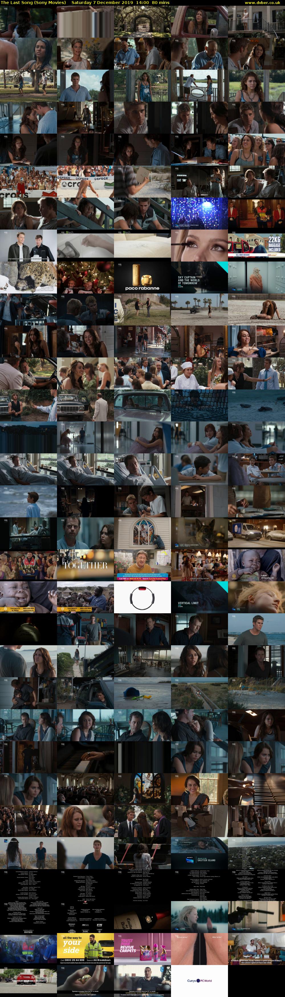 The Last Song (Sony Movies) Saturday 7 December 2019 14:00 - 15:20
