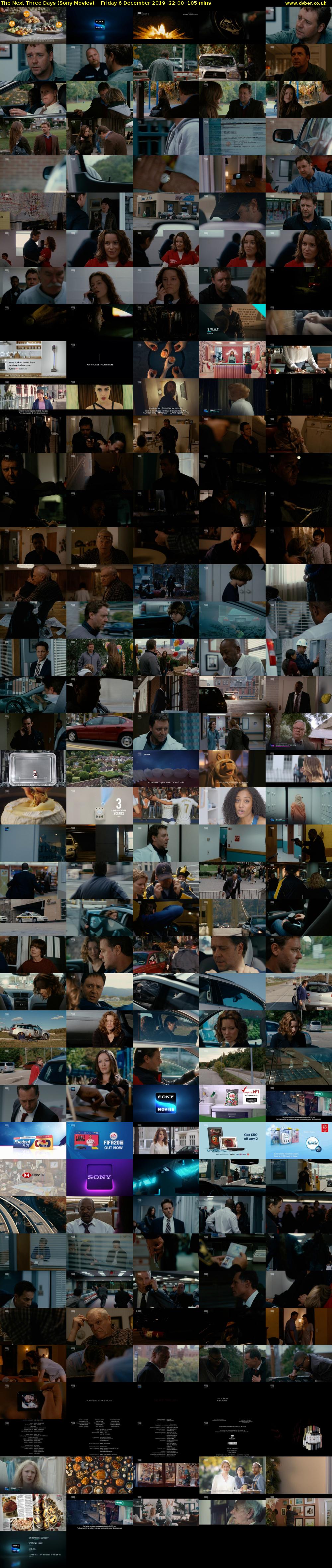 The Next Three Days (Sony Movies) Friday 6 December 2019 22:00 - 23:45
