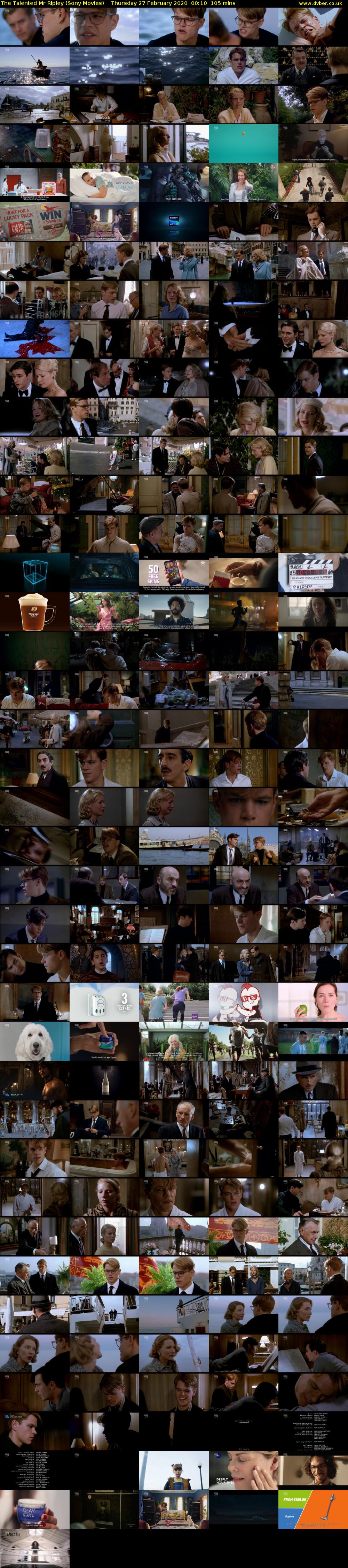 The Talented Mr Ripley (Sony Movies) Thursday 27 February 2020 00:10 - 01:55