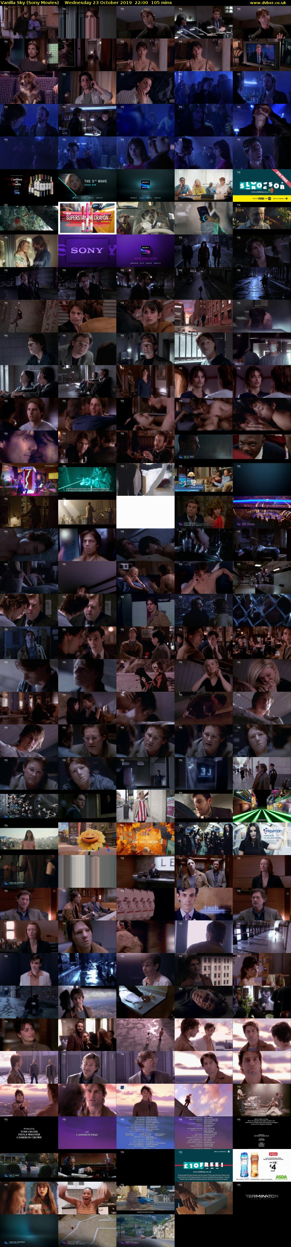 Vanilla Sky (Sony Movies) Wednesday 23 October 2019 22:00 - 23:45