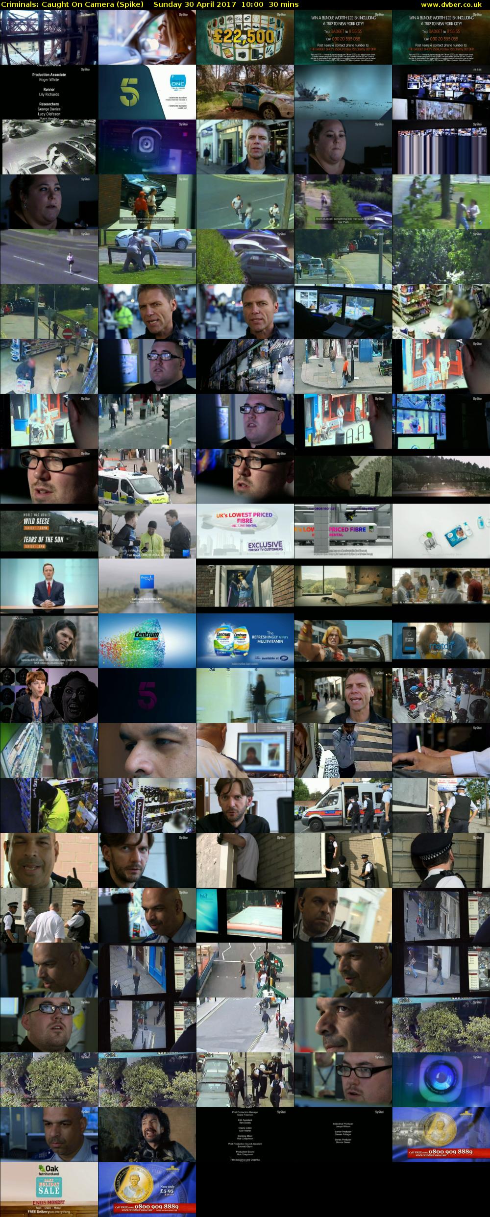 Criminals: Caught On Camera (Spike) Sunday 30 April 2017 10:00 - 10:30