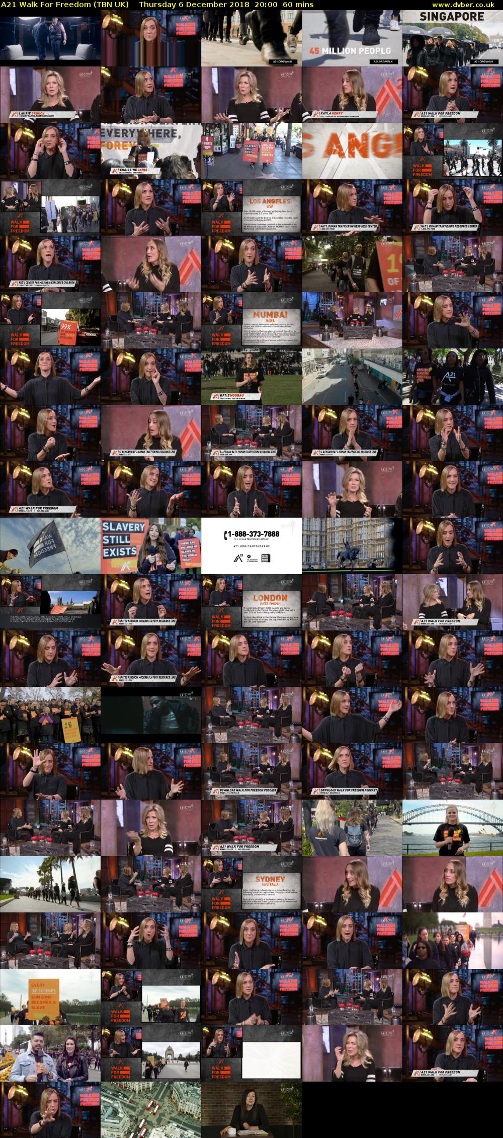 A21 Walk for Freedom (TBN UK) Thursday 6 December 2018 20:00 - 21:00