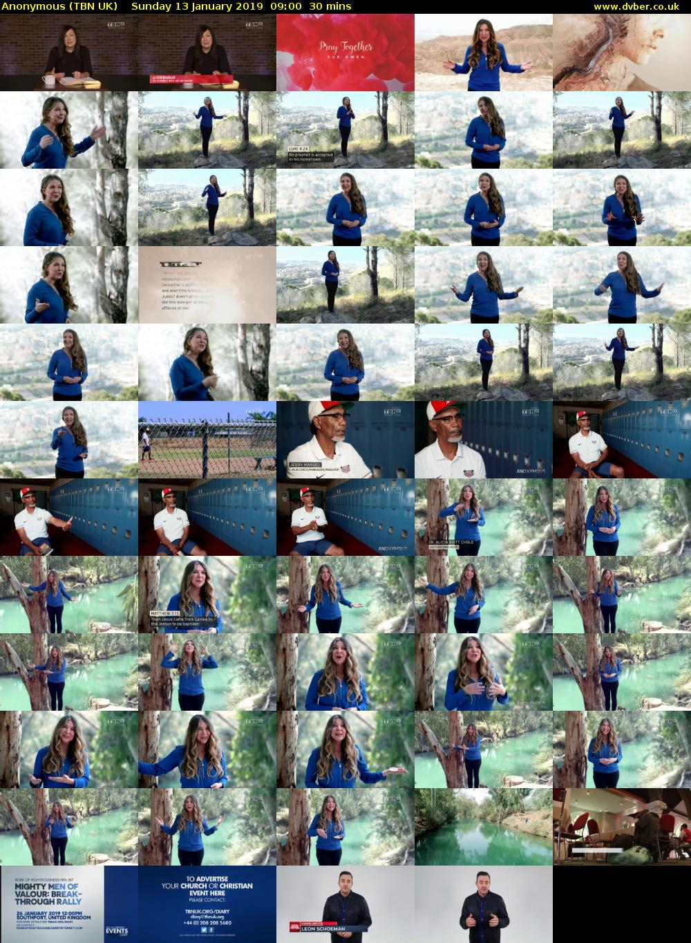 Anonymous (TBN UK) Sunday 13 January 2019 09:00 - 09:30