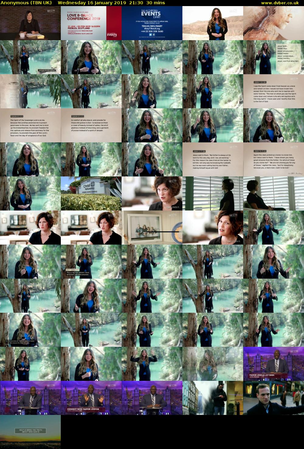 Anonymous (TBN UK) Wednesday 16 January 2019 21:30 - 22:00