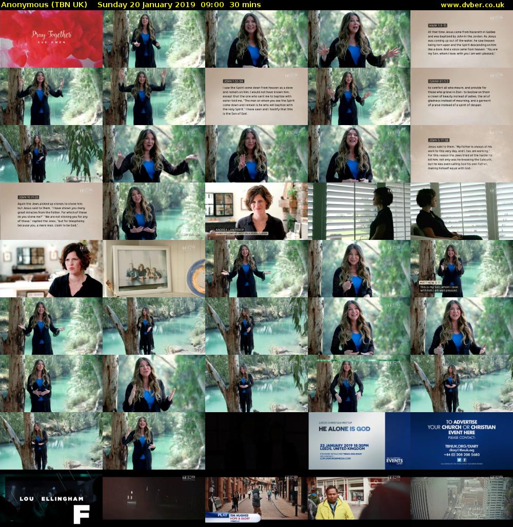 Anonymous (TBN UK) Sunday 20 January 2019 09:00 - 09:30