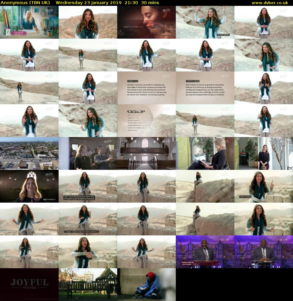 Anonymous (TBN UK) Wednesday 23 January 2019 21:30 - 22:00