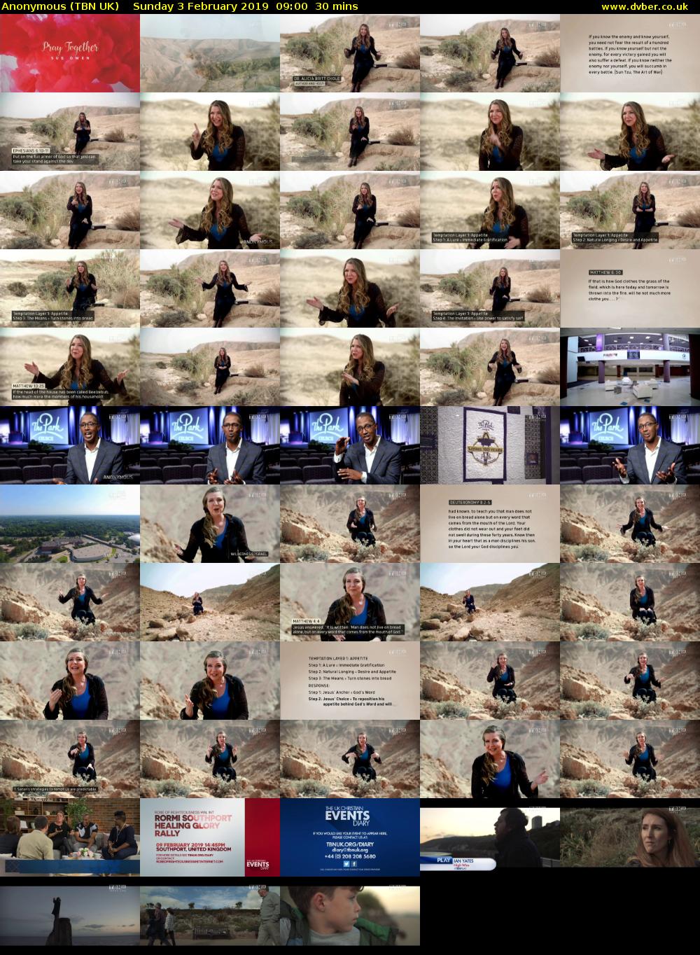 Anonymous (TBN UK) Sunday 3 February 2019 09:00 - 09:30