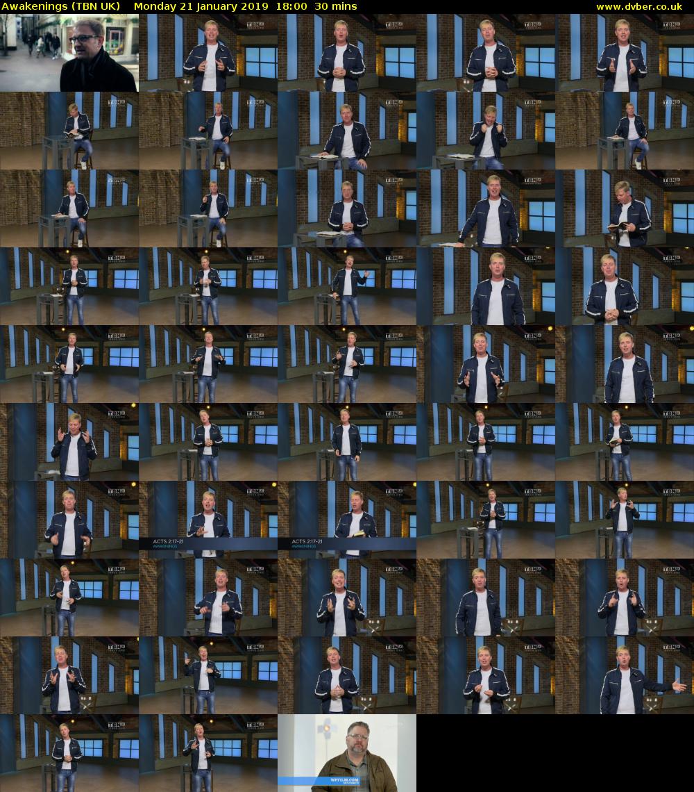 Awakenings (TBN UK) Monday 21 January 2019 18:00 - 18:30