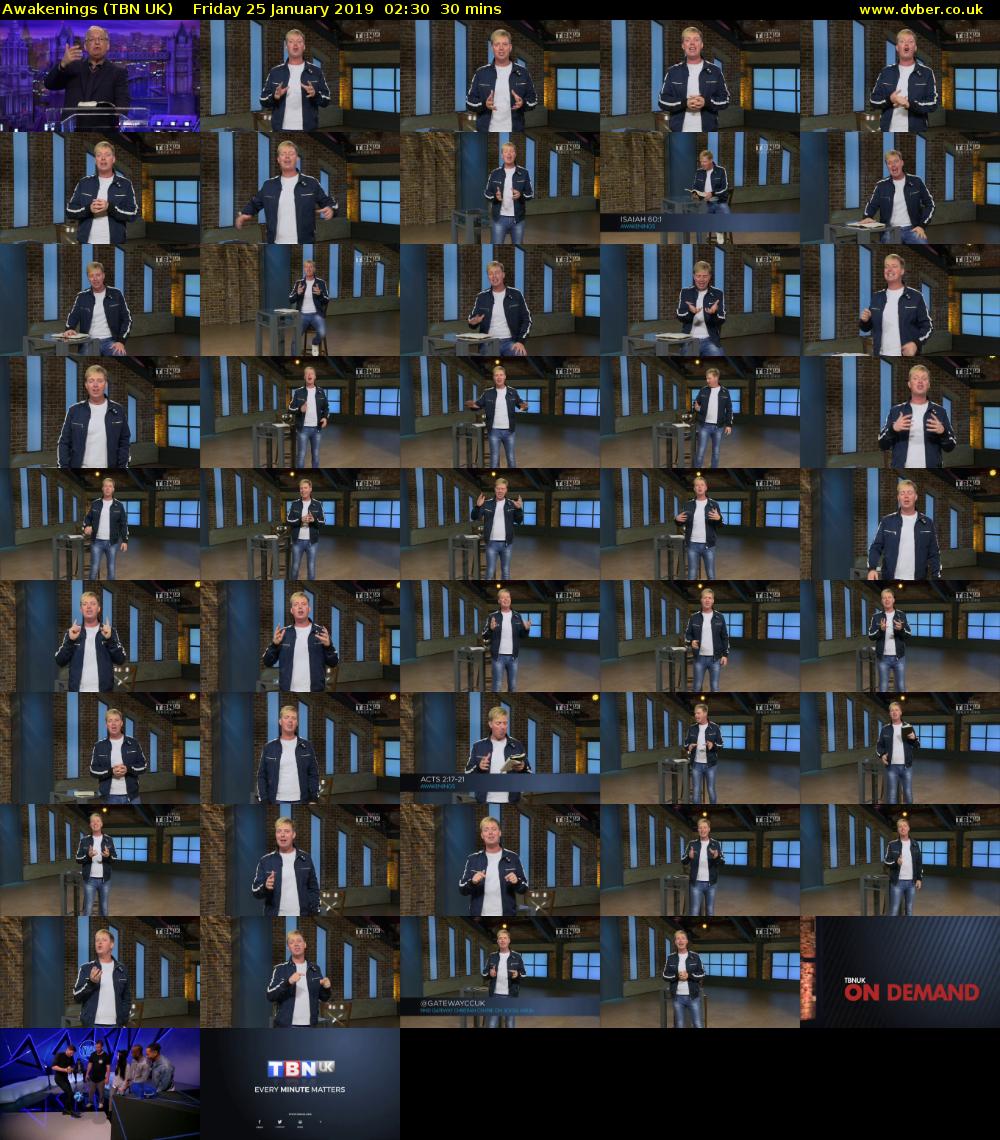 Awakenings (TBN UK) Friday 25 January 2019 02:30 - 03:00