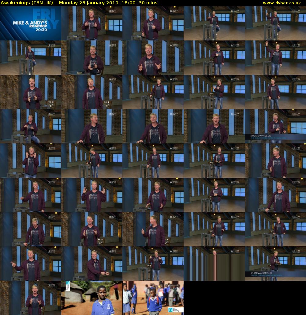 Awakenings (TBN UK) Monday 28 January 2019 18:00 - 18:30