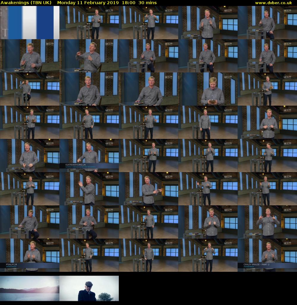 Awakenings (TBN UK) Monday 11 February 2019 18:00 - 18:30