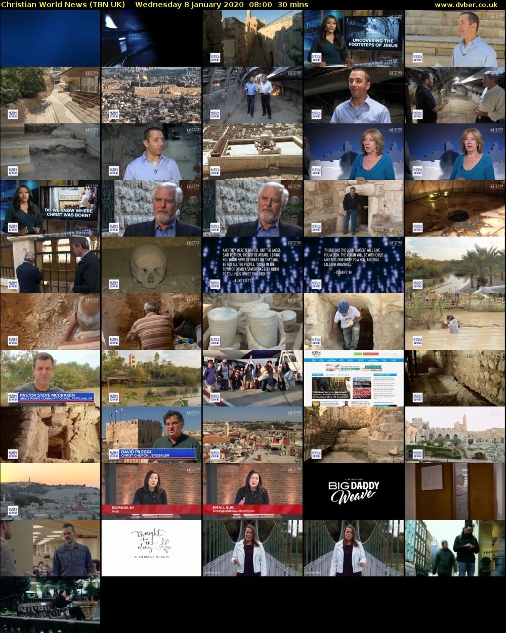 Christian World News (TBN UK) Wednesday 8 January 2020 08:00 - 08:30