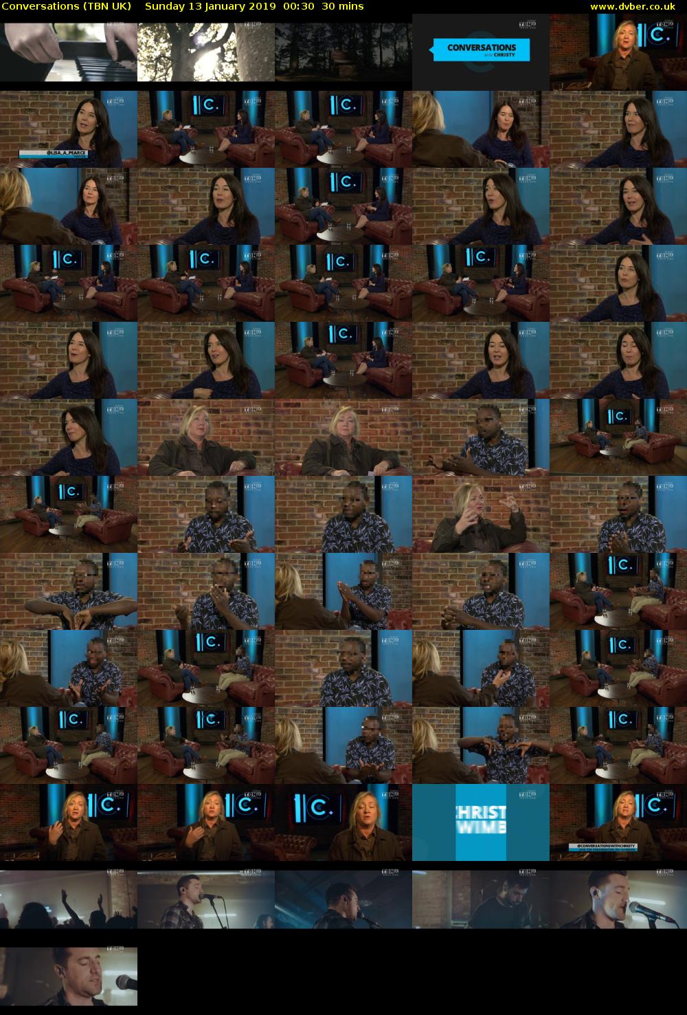 Conversations (TBN UK) Sunday 13 January 2019 00:30 - 01:00