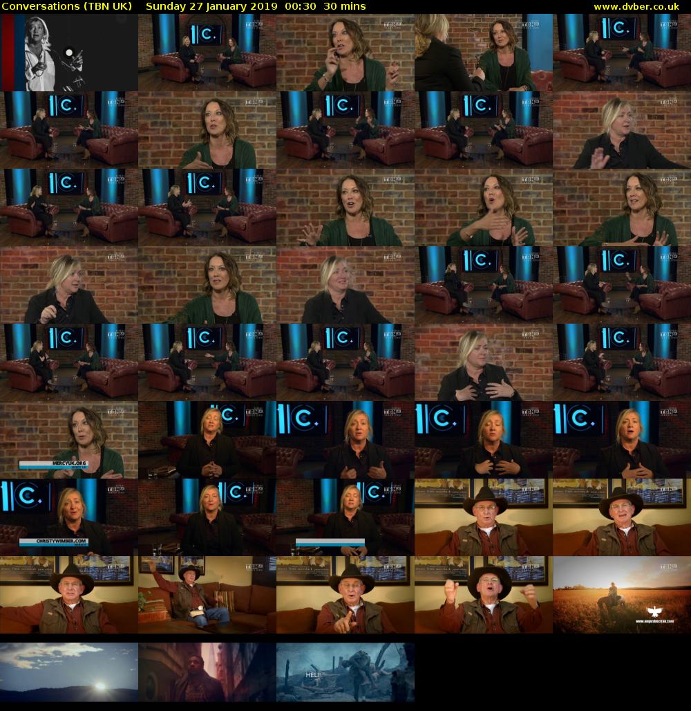 Conversations (TBN UK) Sunday 27 January 2019 00:30 - 01:00