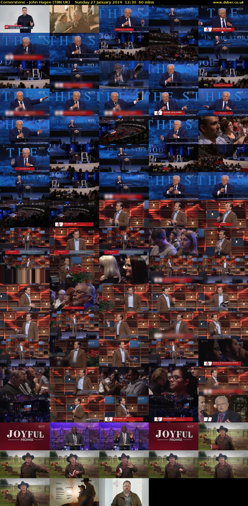 Cornerstone - John Hagee (TBN UK) Sunday 27 January 2019 12:30 - 13:30