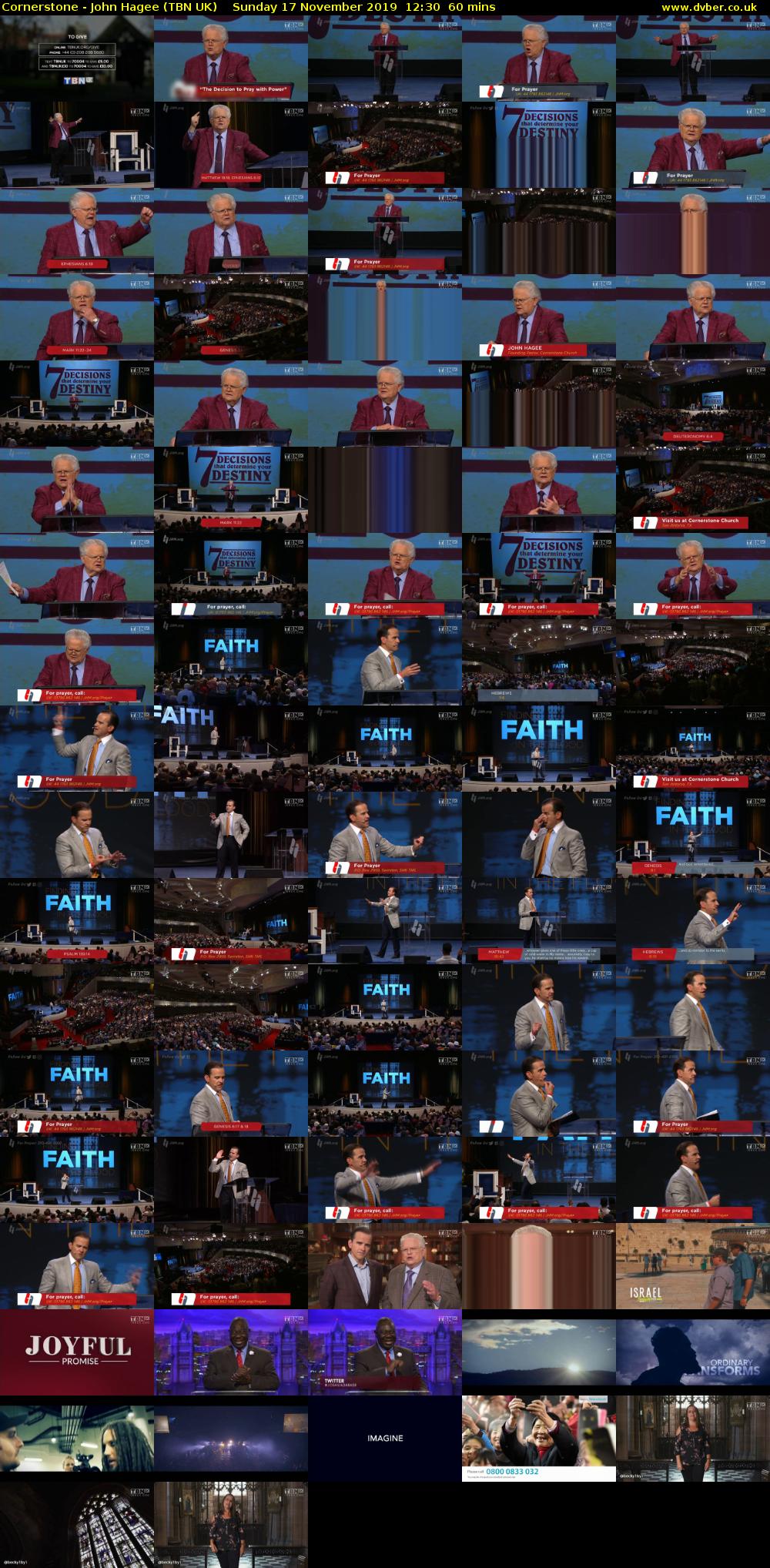 Cornerstone - John Hagee (TBN UK) Sunday 17 November 2019 12:30 - 13:30