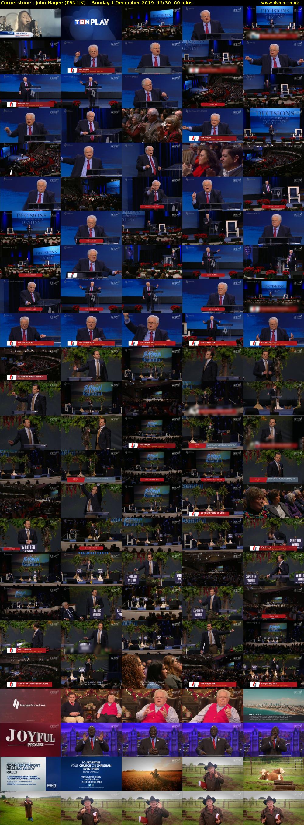 Cornerstone - John Hagee (TBN UK) Sunday 1 December 2019 12:30 - 13:30