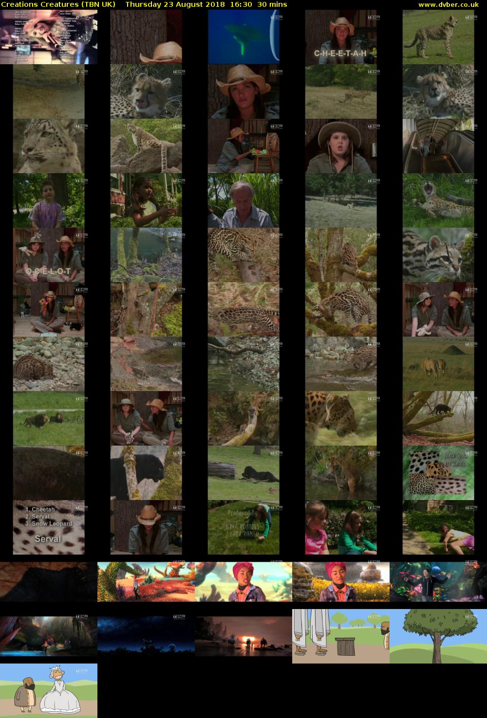Creations Creatures (TBN UK) Thursday 23 August 2018 16:30 - 17:00
