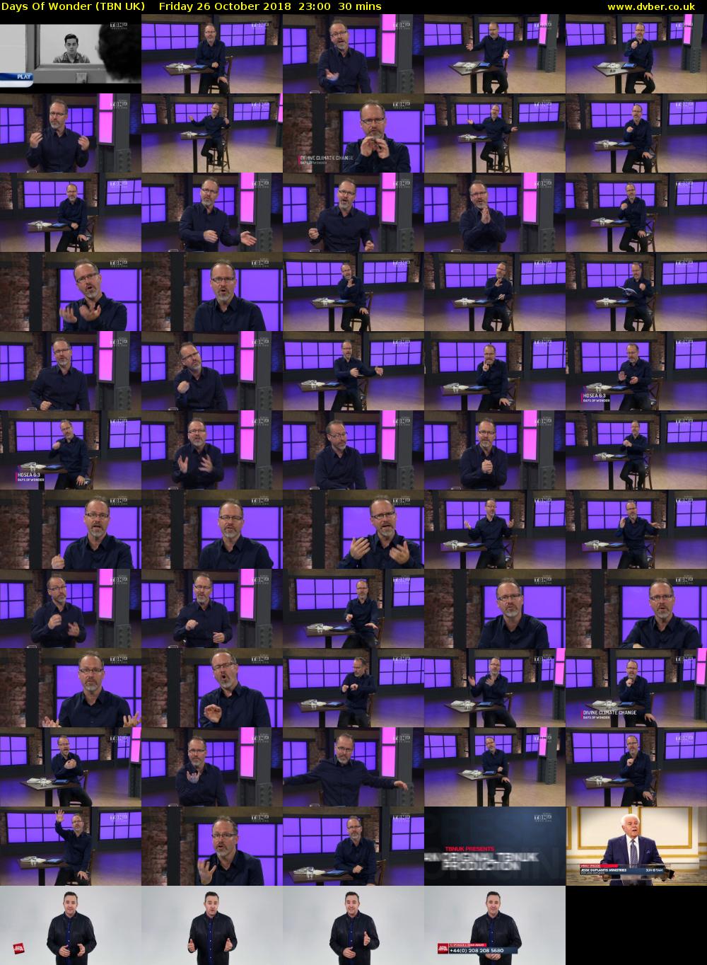 Days Of Wonder (TBN UK) Friday 26 October 2018 23:00 - 23:30