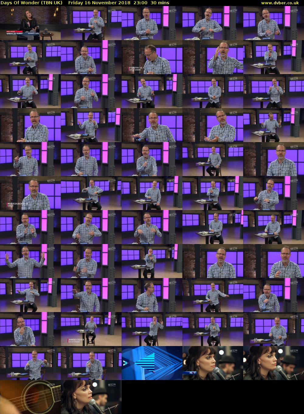 Days Of Wonder (TBN UK) Friday 16 November 2018 23:00 - 23:30