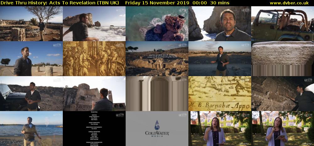 Drive Thru History: Acts To Revelation (TBN UK) Friday 15 November 2019 00:00 - 00:30