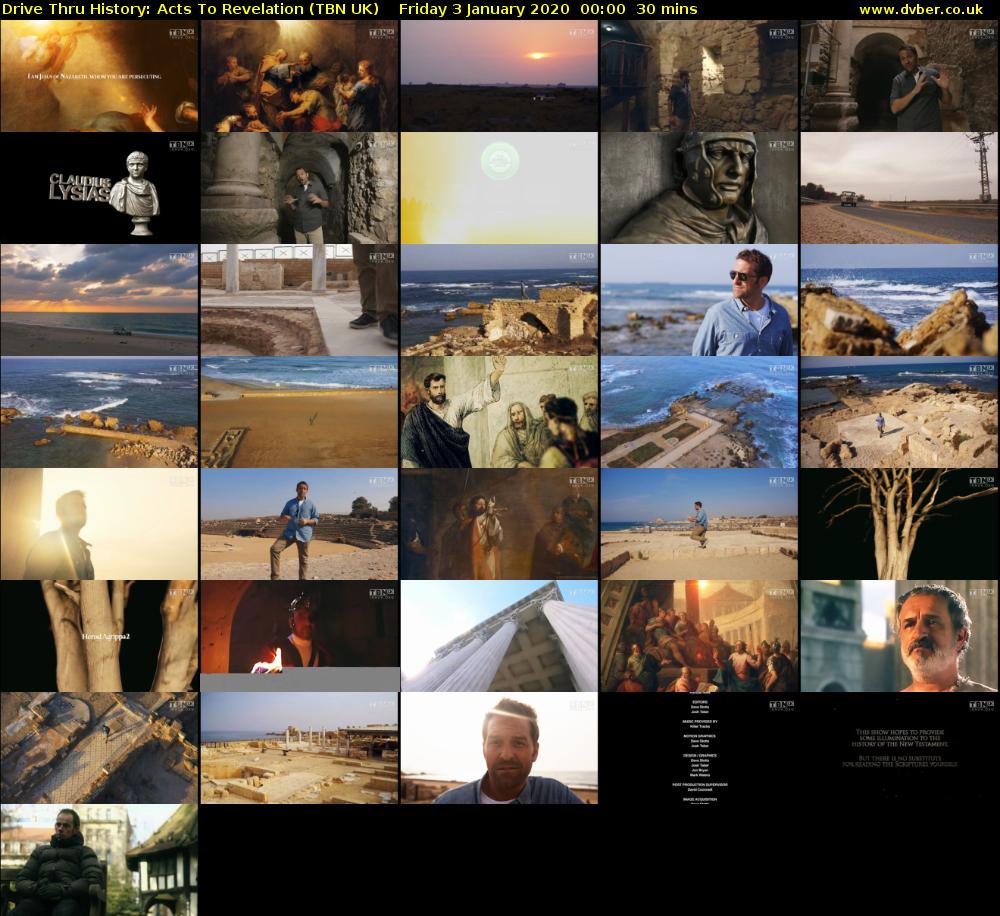 Drive Thru History: Acts To Revelation (TBN UK) Friday 3 January 2020 00:00 - 00:30