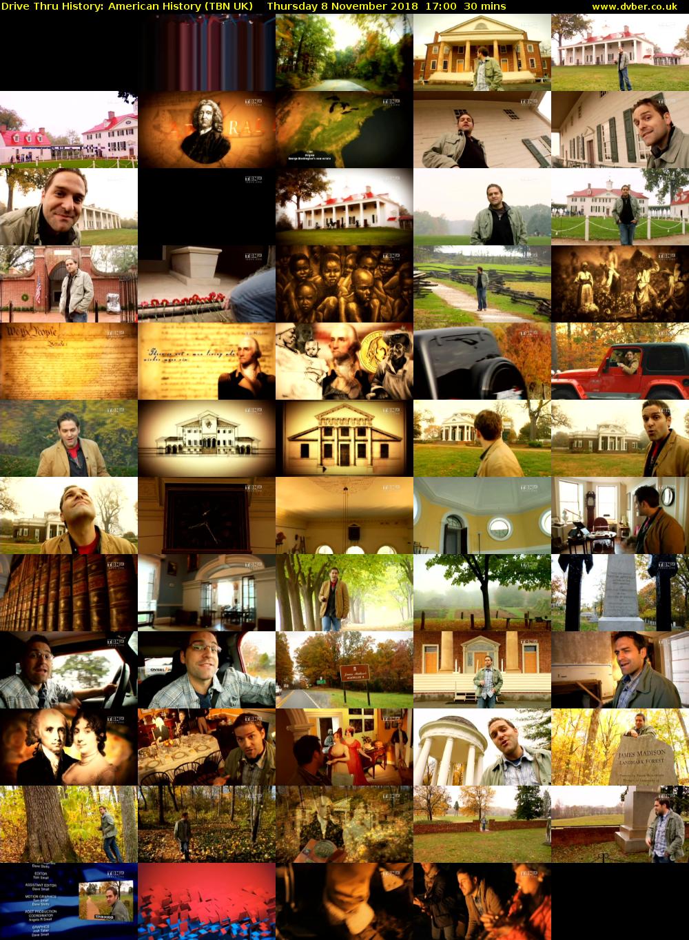 Drive Thru History: American History (TBN UK) Thursday 8 November 2018 17:00 - 17:30