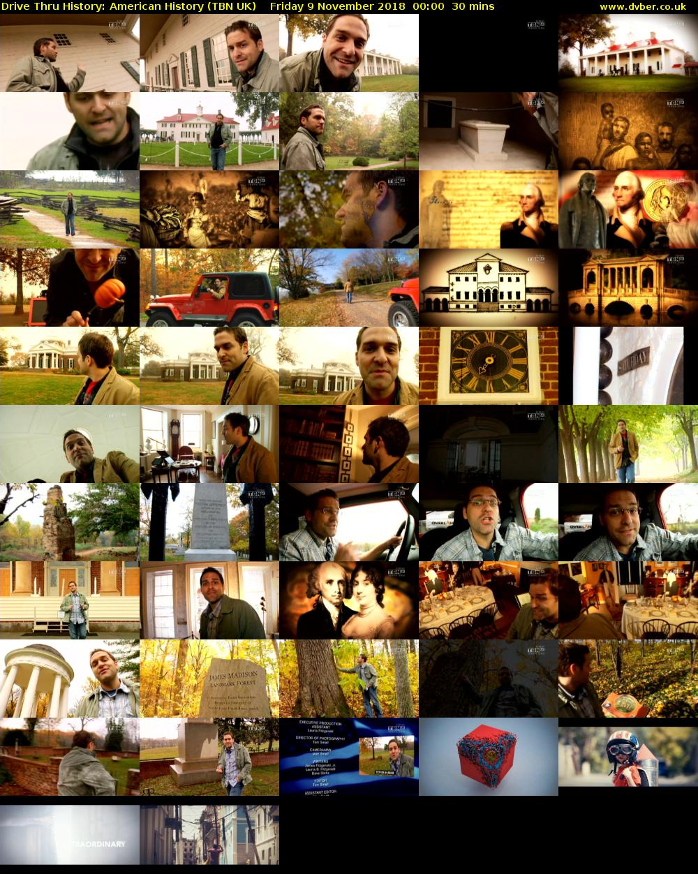 Drive Thru History: American History (TBN UK) Friday 9 November 2018 00:00 - 00:30