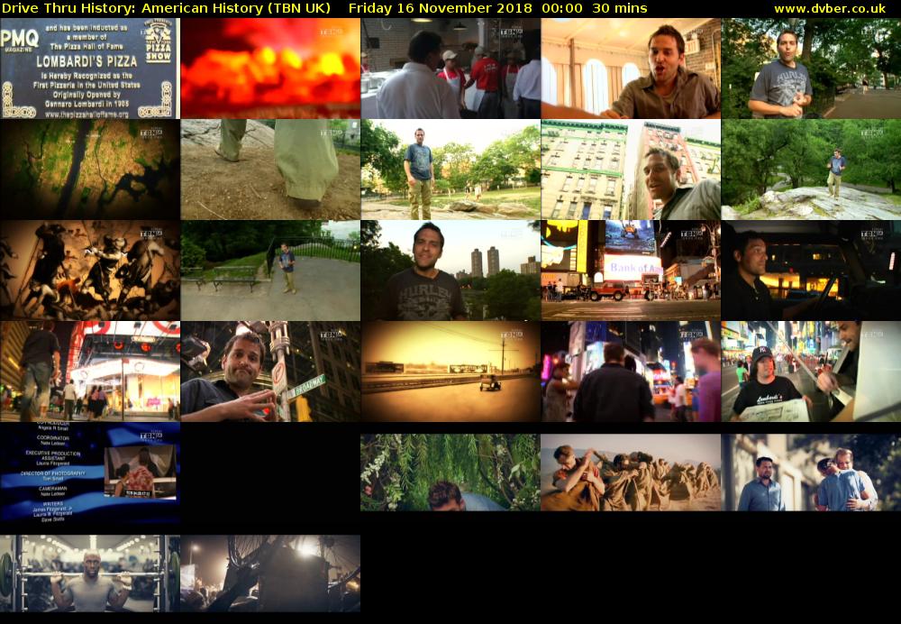 Drive Thru History: American History (TBN UK) Friday 16 November 2018 00:00 - 00:30