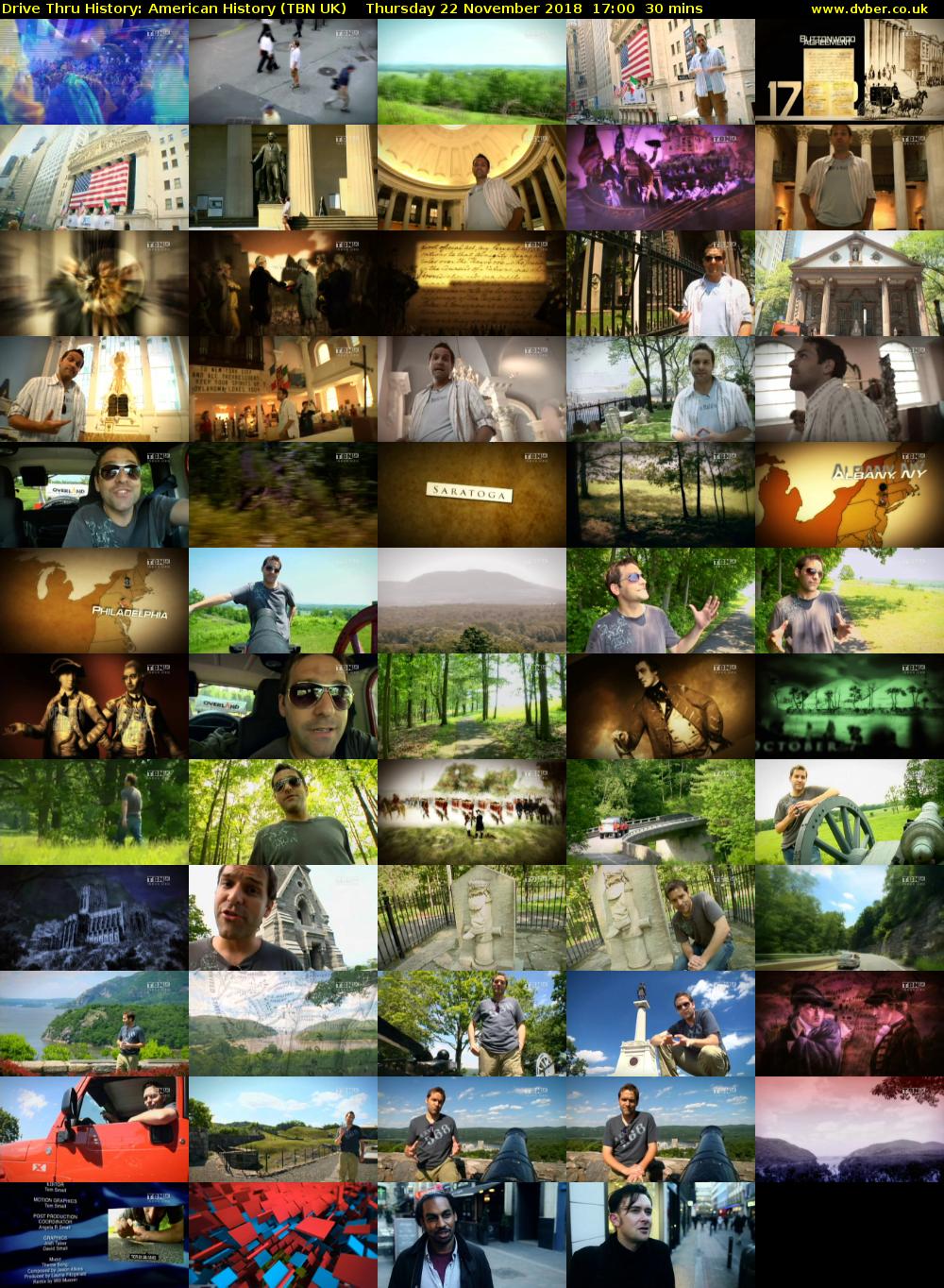 Drive Thru History: American History (TBN UK) Thursday 22 November 2018 17:00 - 17:30