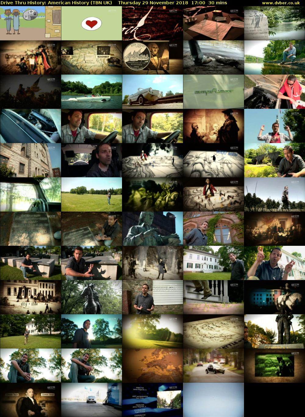 Drive Thru History: American History (TBN UK) Thursday 29 November 2018 17:00 - 17:30