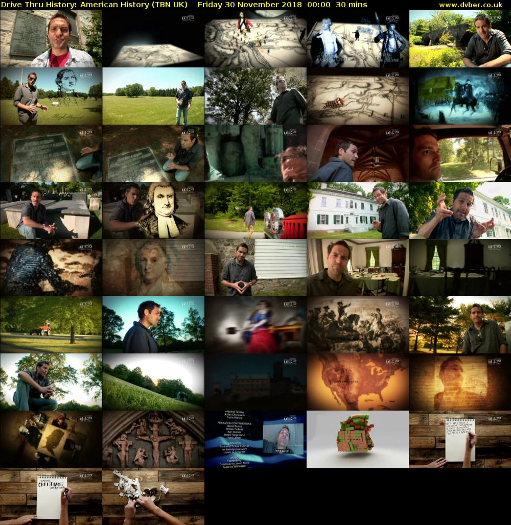 Drive Thru History: American History (TBN UK) Friday 30 November 2018 00:00 - 00:30