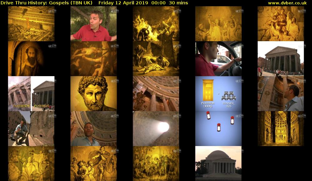 Drive Thru History: Gospels (TBN UK) Friday 12 April 2019 00:00 - 00:30