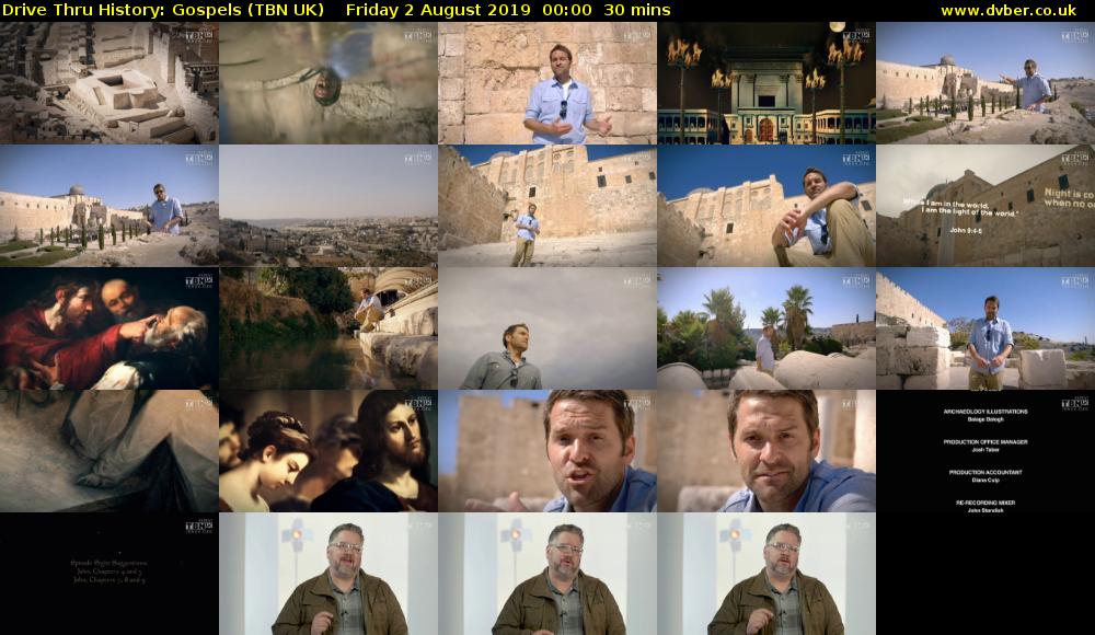 Drive Thru History: Gospels (TBN UK) Friday 2 August 2019 00:00 - 00:30