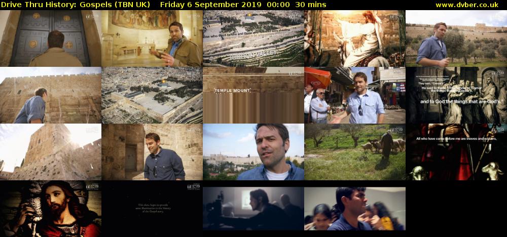 Drive Thru History: Gospels (TBN UK) Friday 6 September 2019 00:00 - 00:30