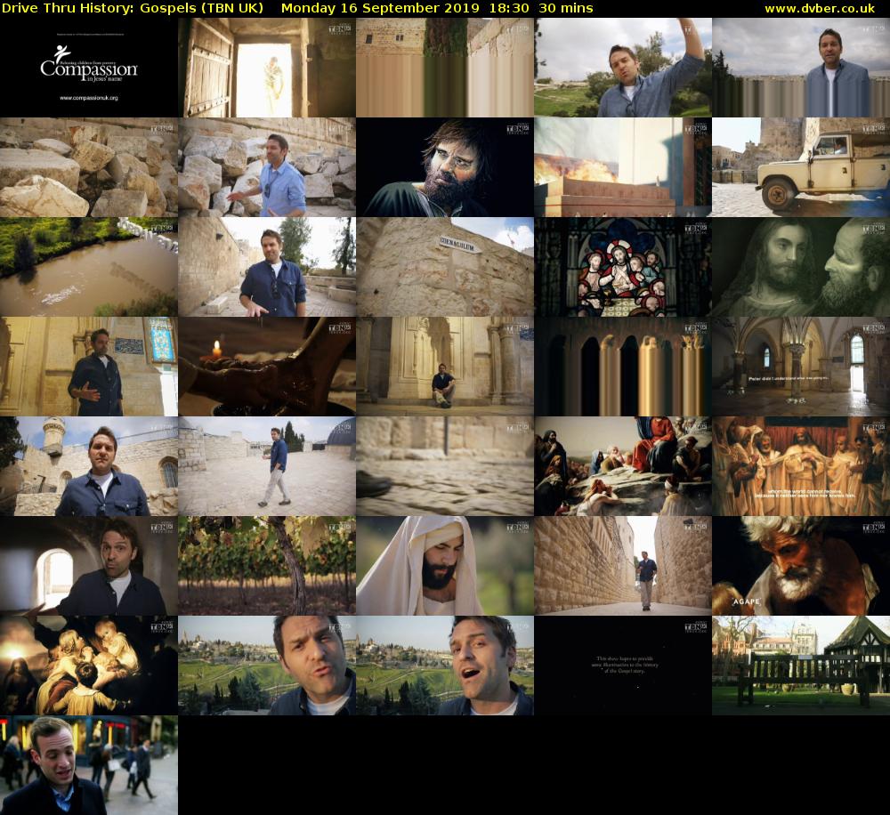 Drive Thru History: Gospels (TBN UK) Monday 16 September 2019 18:30 - 19:00