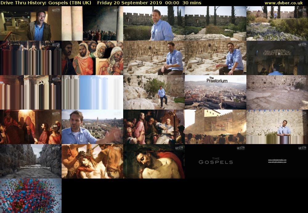 Drive Thru History: Gospels (TBN UK) Friday 20 September 2019 00:00 - 00:30