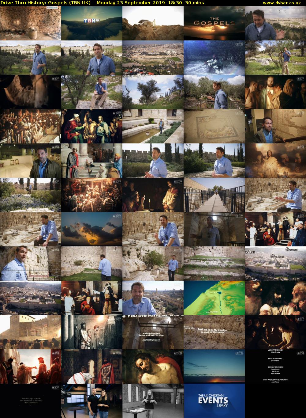 Drive Thru History: Gospels (TBN UK) Monday 23 September 2019 18:30 - 19:00