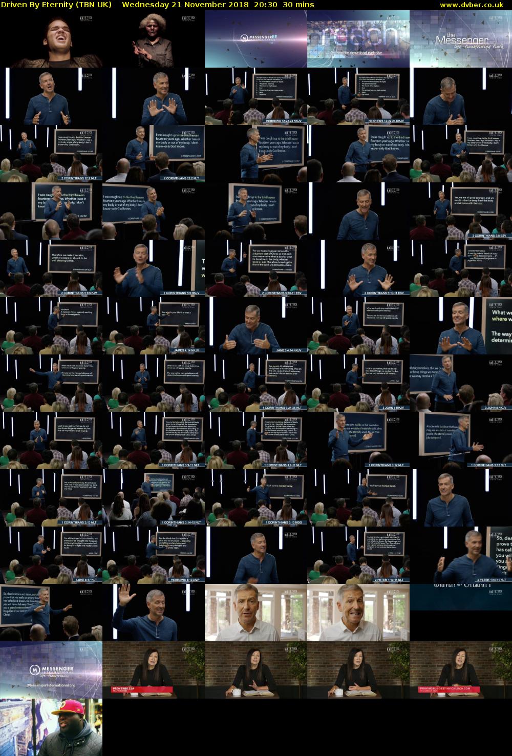 Driven By Eternity (TBN UK) Wednesday 21 November 2018 20:30 - 21:00