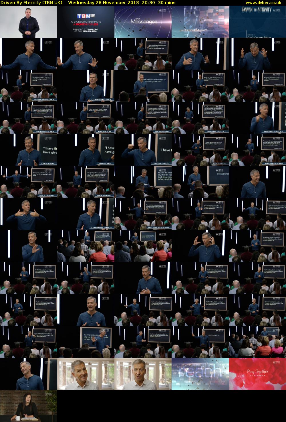 Driven By Eternity (TBN UK) Wednesday 28 November 2018 20:30 - 21:00