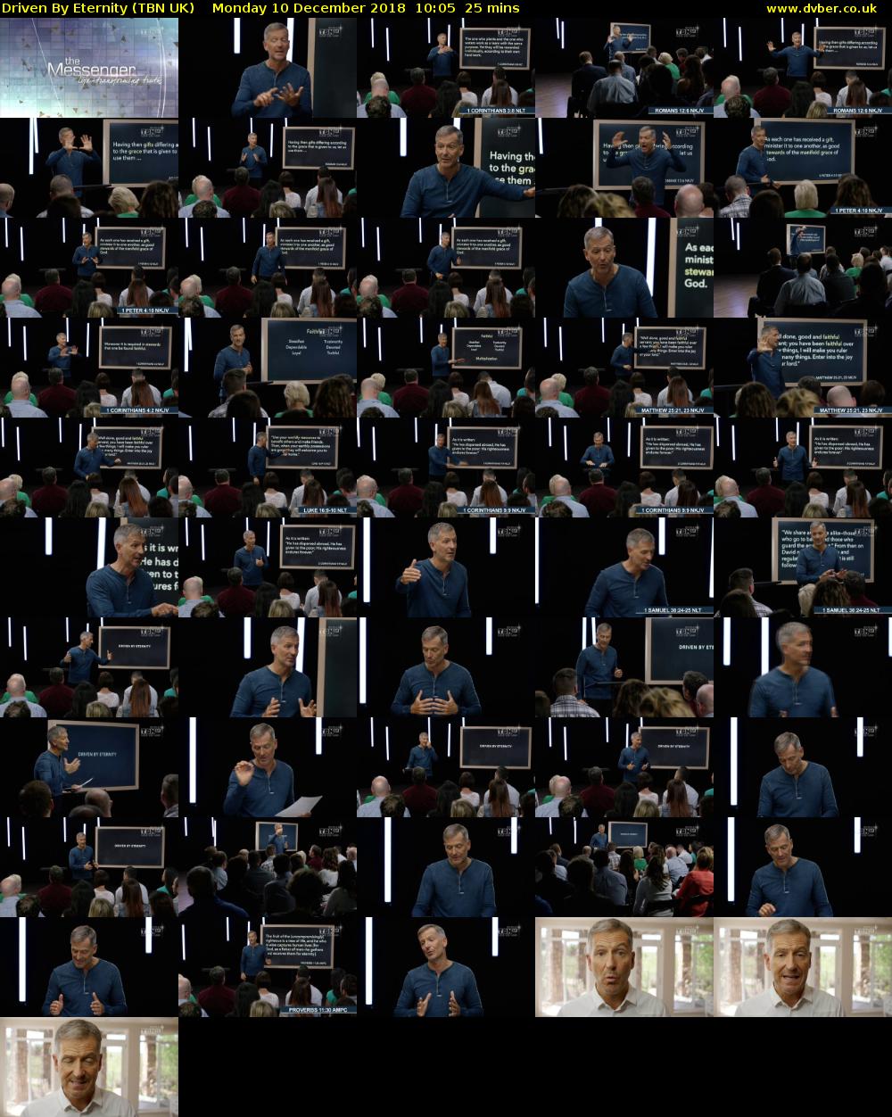 Driven By Eternity (TBN UK) Monday 10 December 2018 10:05 - 10:30