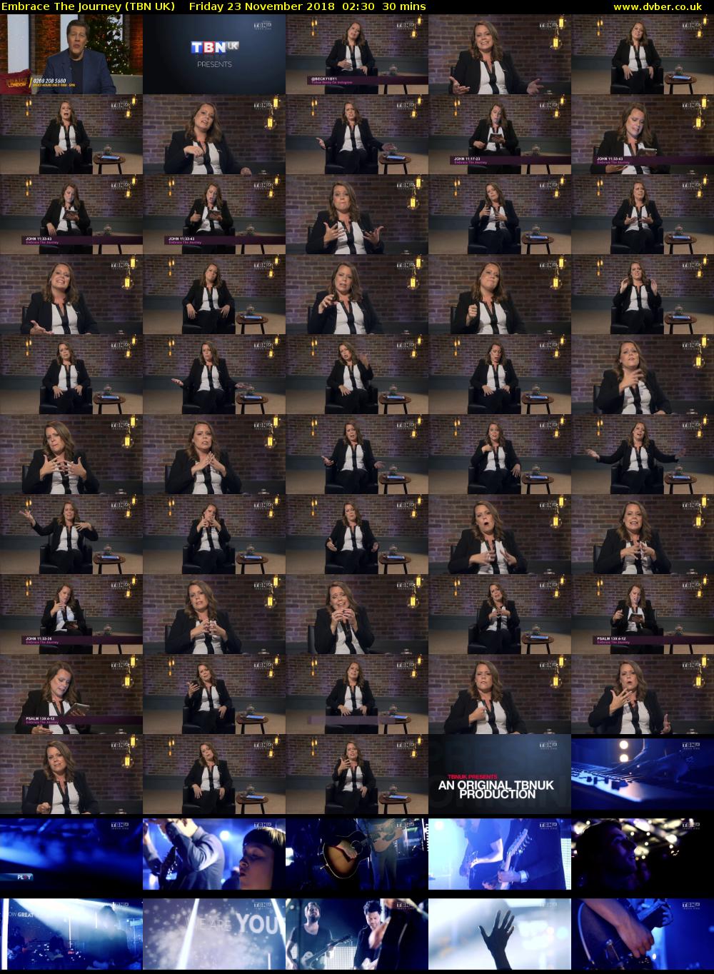 Embrace The Journey (TBN UK) Friday 23 November 2018 02:30 - 03:00